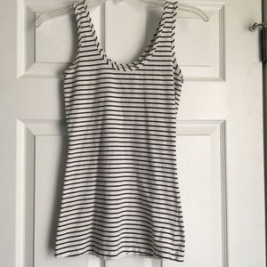 Maurice’s white and black striped tank top